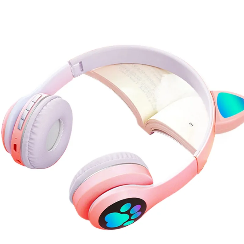 Cat Ear Bluetooth Headset Led - Auriculares Inalámbricos con Orejas de Gato,