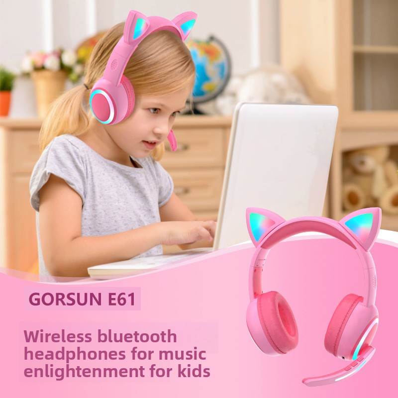 Cat Ear Bluetooth Headset Led - Auriculares Bluetooth con diseño de orejas