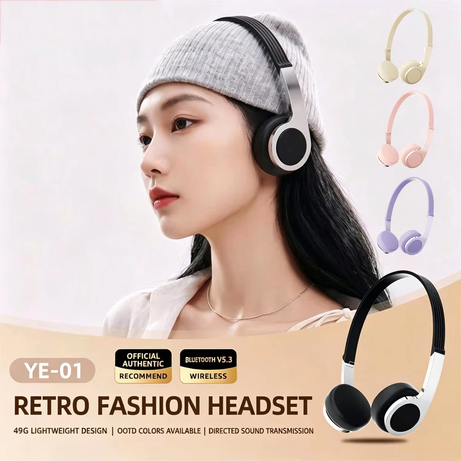 Anc Wireless Over Ear Headphones - Nuevos Auriculares Bluetooth Retro Compactos Sobre