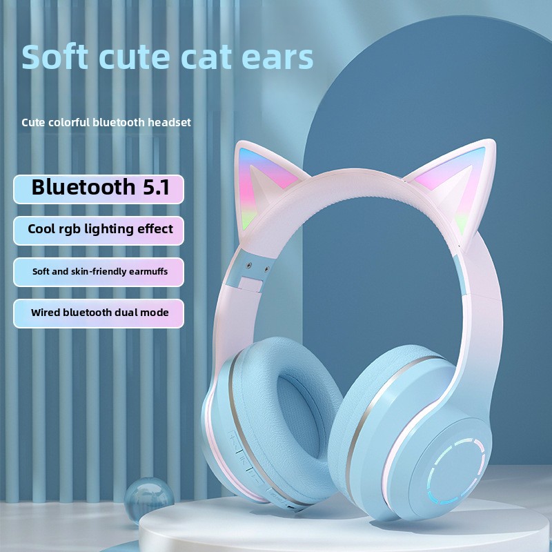 Nuevos Auriculares Bluetooth d - Cat Ear Bluetooth Headset Led reseña y precio